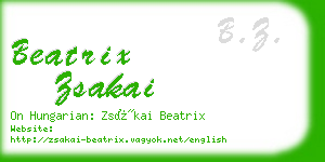 beatrix zsakai business card